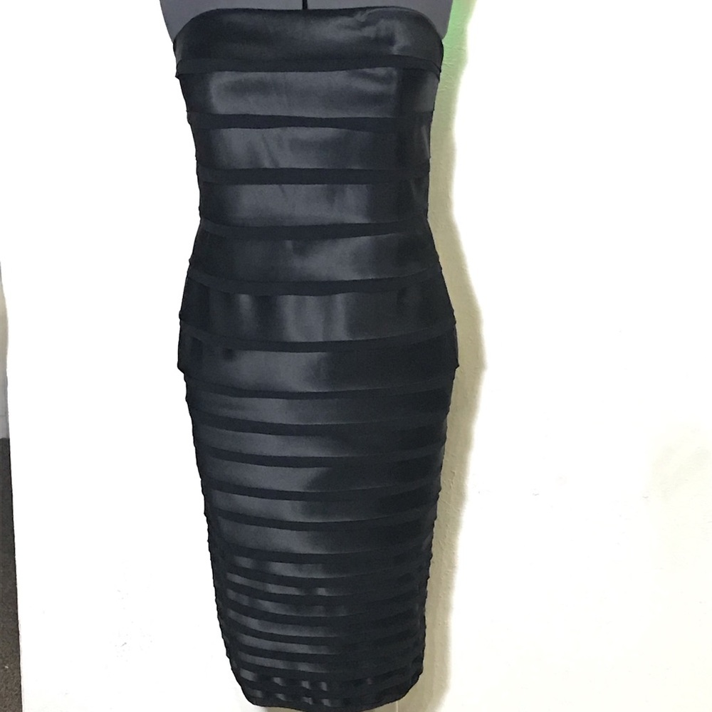 Tiered satin and chiffon dress